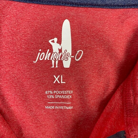 Johnnie-O 1/4 Zip Pullover Men's XL Coral Red Lammie Prep Performance golf - Picture 6 of 10